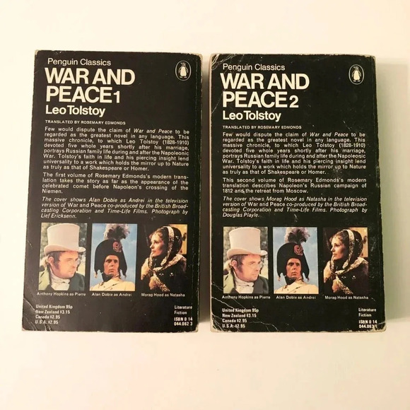 Vintage 1975 Leo Tolstoy War and Peace 2 Volume Boxed Set Paperback - Picture 7 of 16